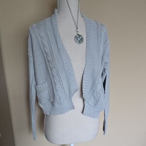 Anthropologie Guinevere Knit Sweater Cardigan Silver / Gray - M